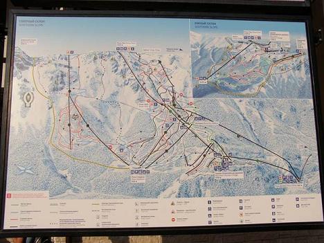 Карта подъемников и спусков в Роза-хутор